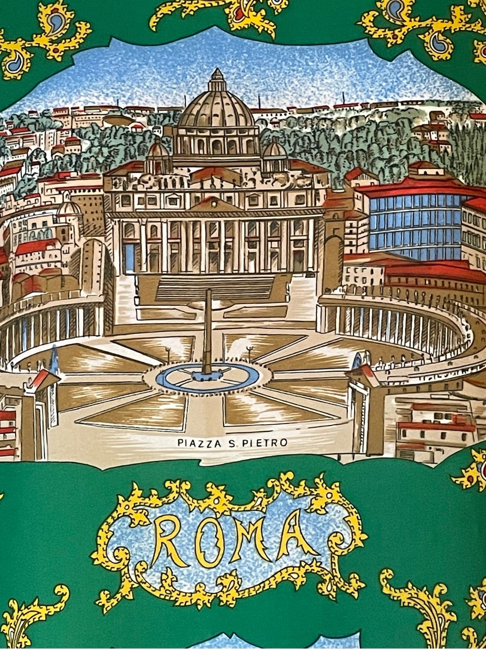Vintage Rome Roma Souvenir Scarf 30 In Sq Excellent Condition - Picture 9 of 10
